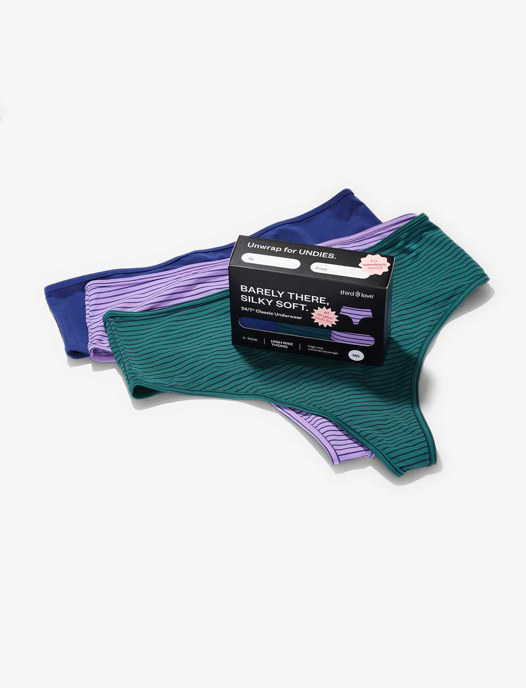 24/7®  Classic High Waist Thong 3 Pack Box - Image 3