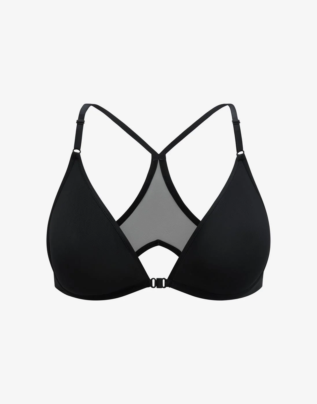 Bare Mesh Front Close Racerback Bra