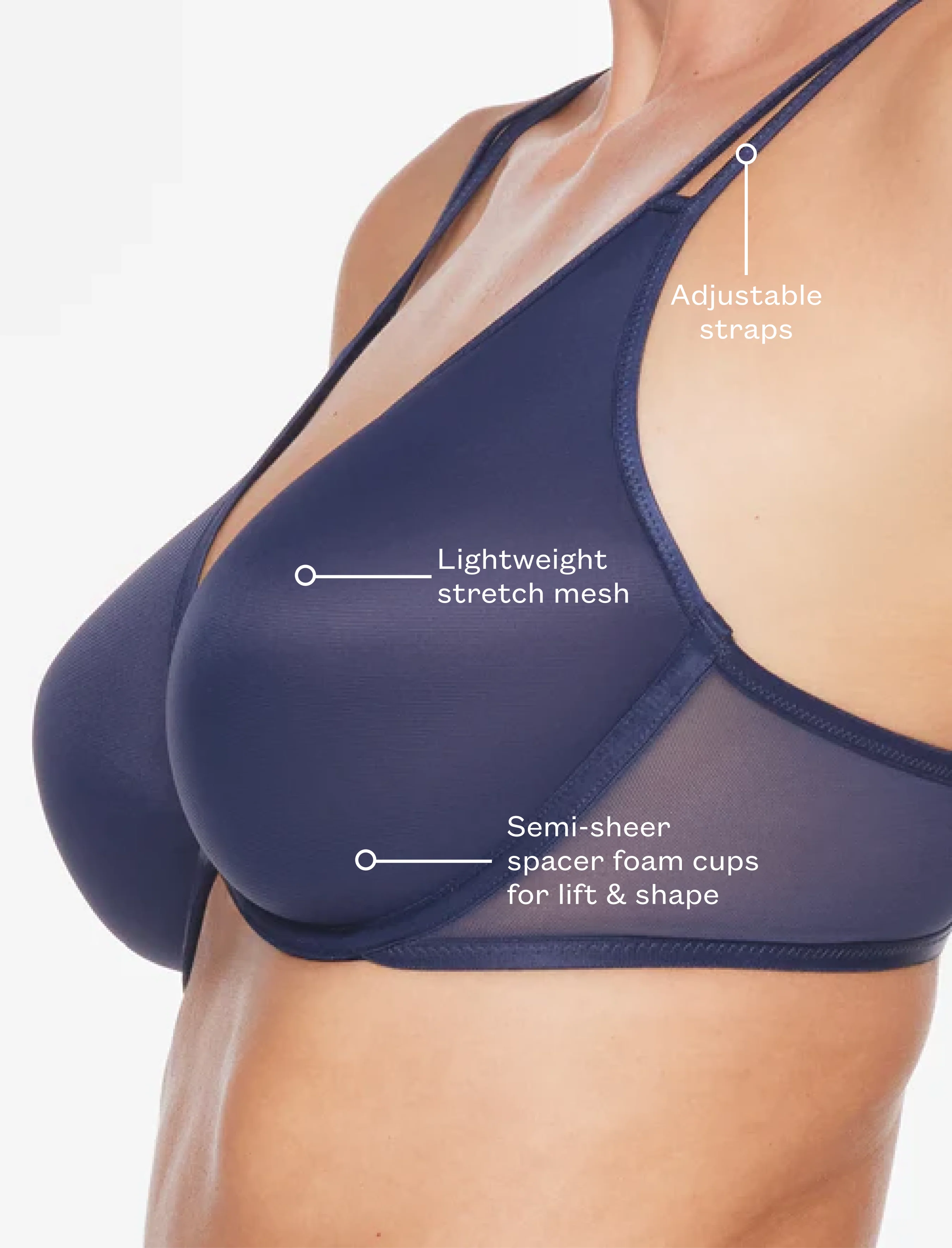 Bare Mesh Plunge Bra - Image 5