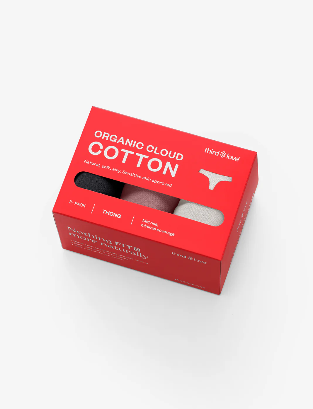 Organic Cloud Cotton Thong 3 Pack Box - Image 8