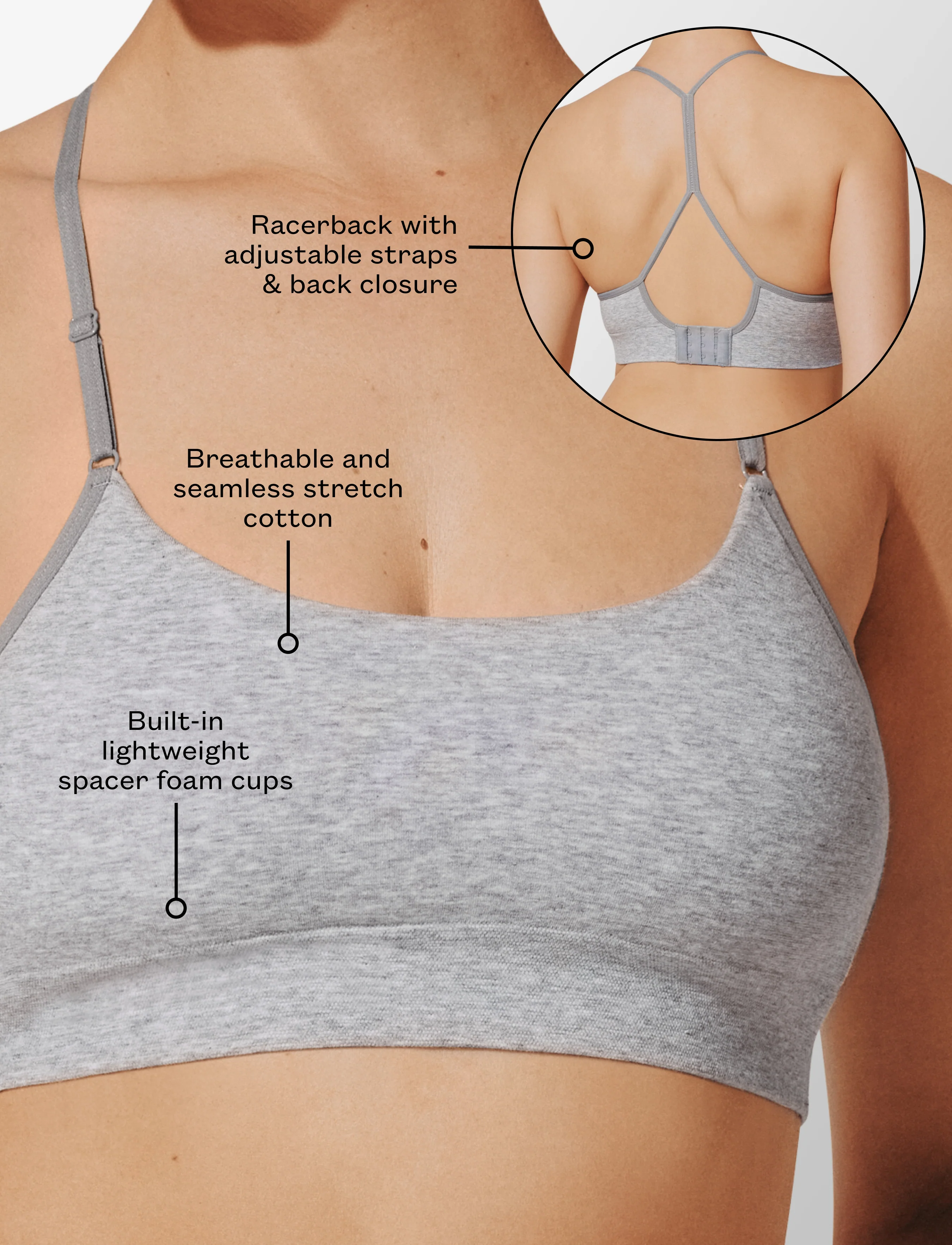 Seamless Stretch Cotton Wireless Bralette - Image 6