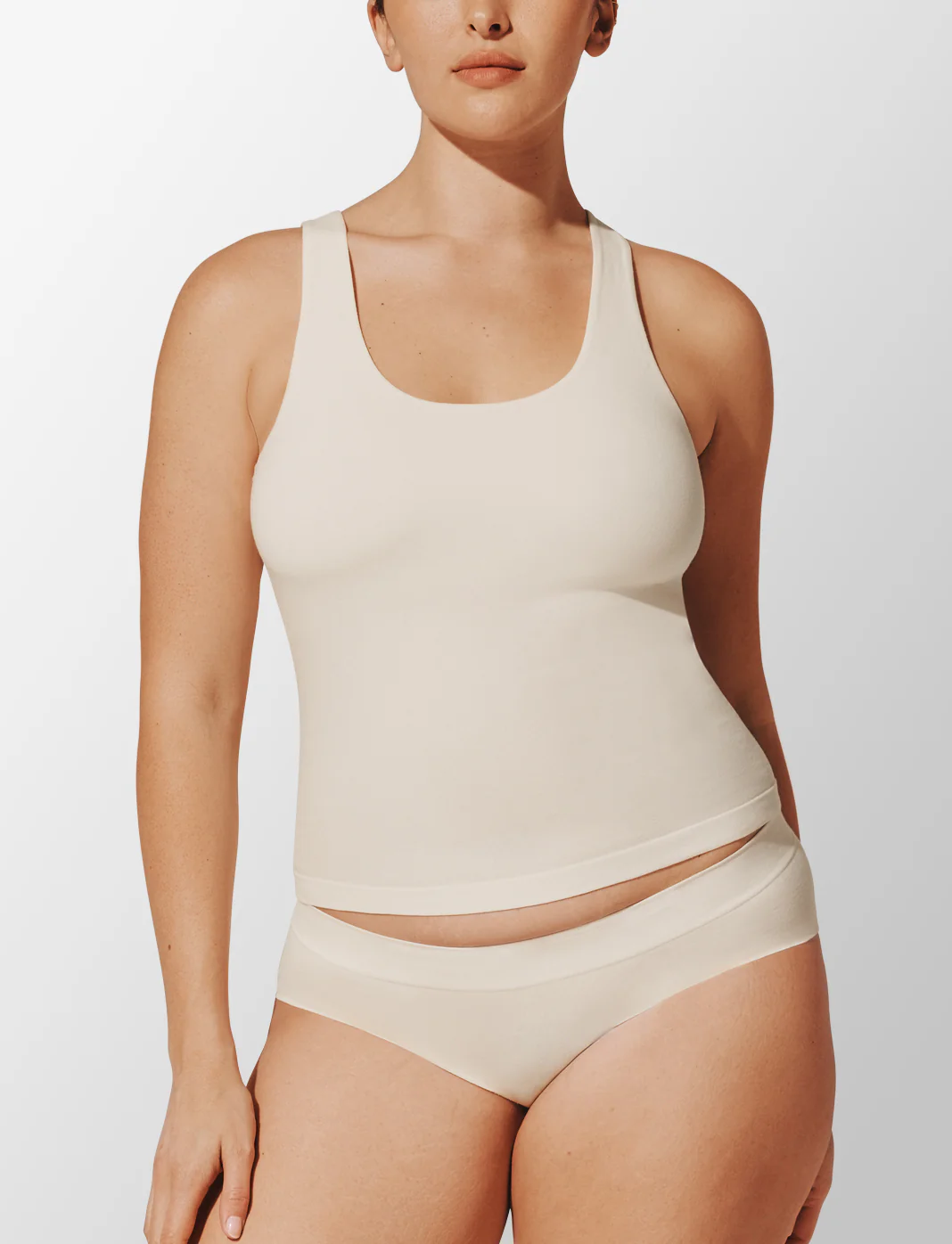 Seamless Stretch Cotton Shelf Tank Top - Image 2